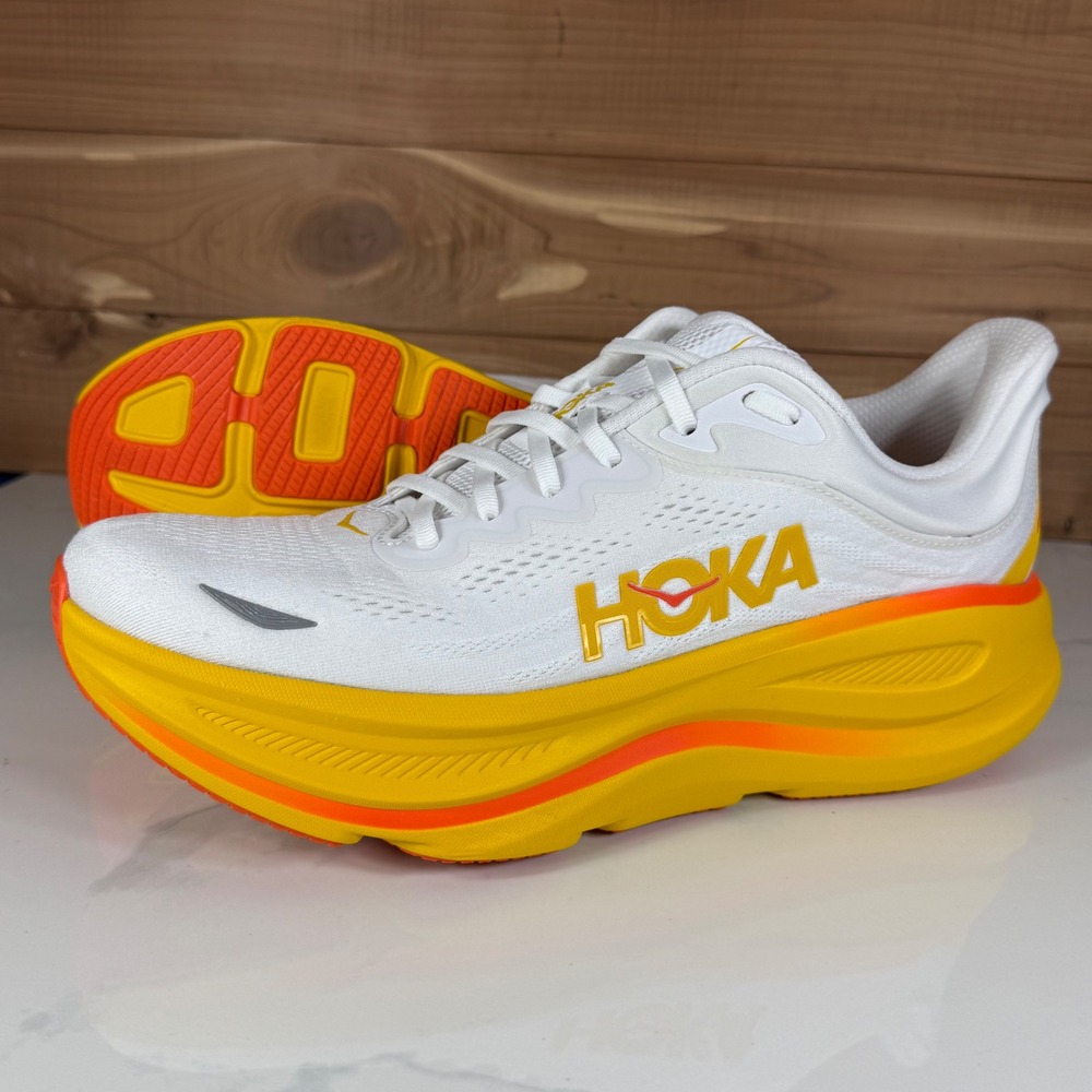 Hoka One One Bondi 9 Running Shoes Frost Sunflower 1162011 FNF Mens Size 12D